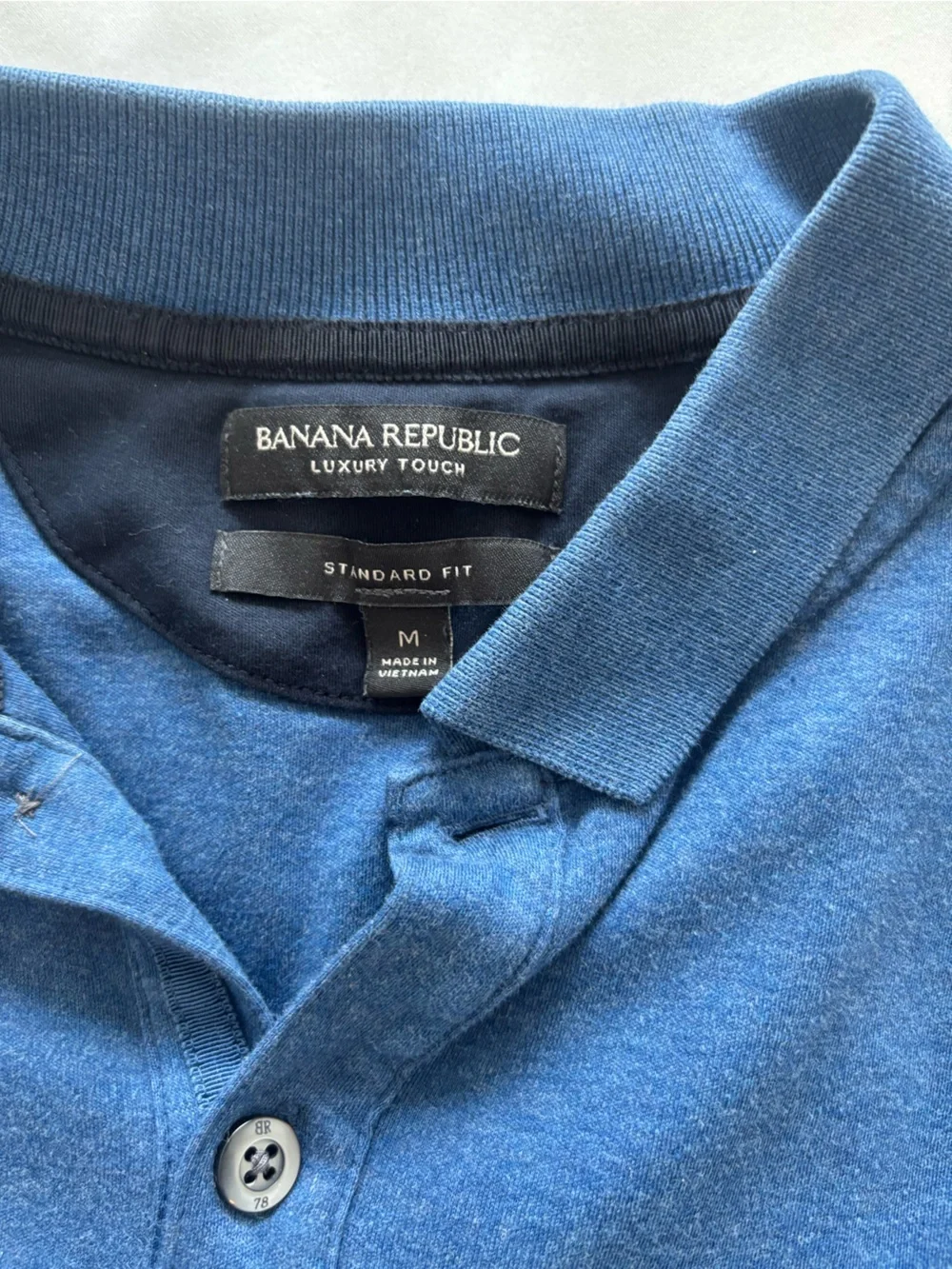 Banana Republic Men's Heathered Navy Polo